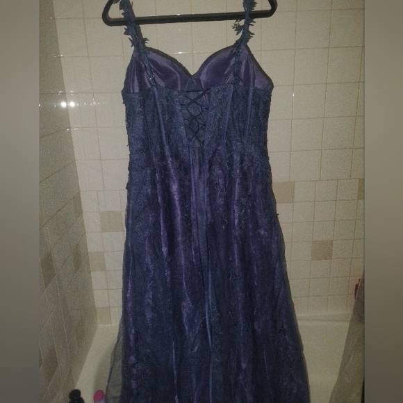 Stormy Blue Prom Dress Plus Size, 18W - Picture 8 of 10